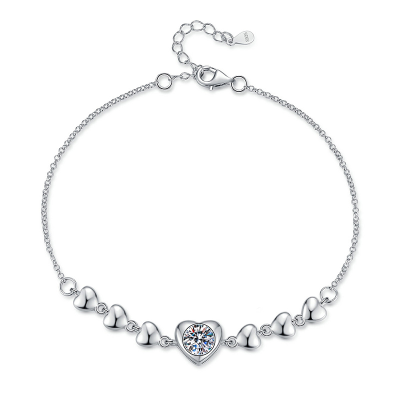 Angel Love Bracelet – 1CT D Color Moissanite 925 Silver