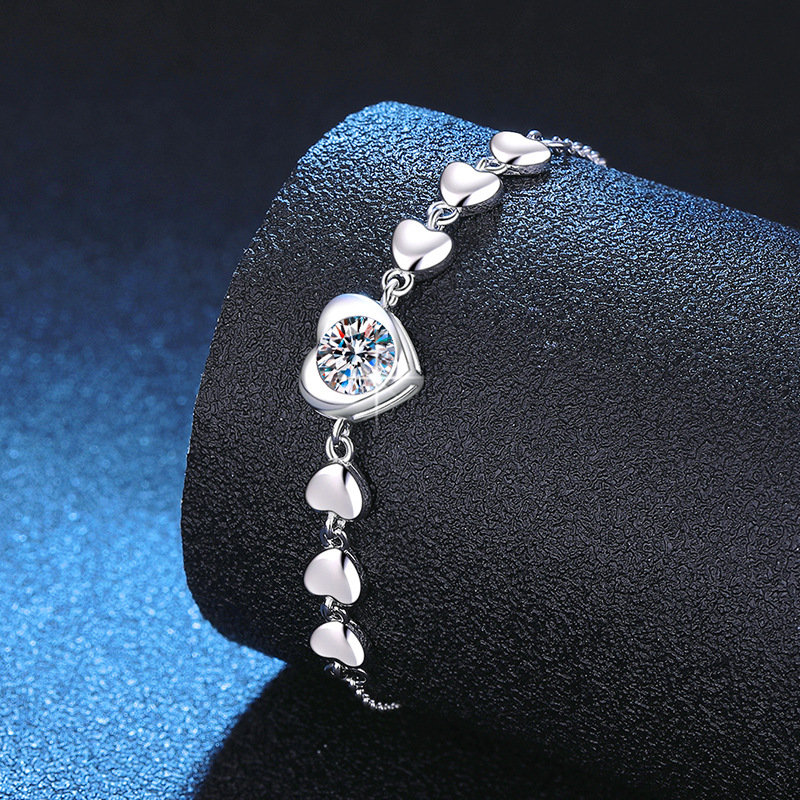 Angel Love Bracelet – 1CT D Color Moissanite 925 Silver - Image 2